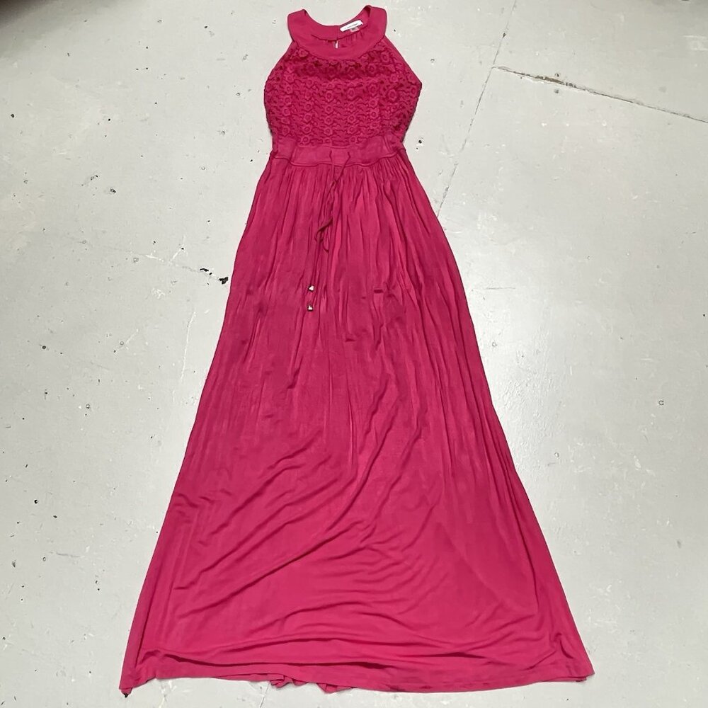 Calvin Klein Womens 4 Maxi Dress Side‎ Slits Pink Party Fairy Vacation Feminine